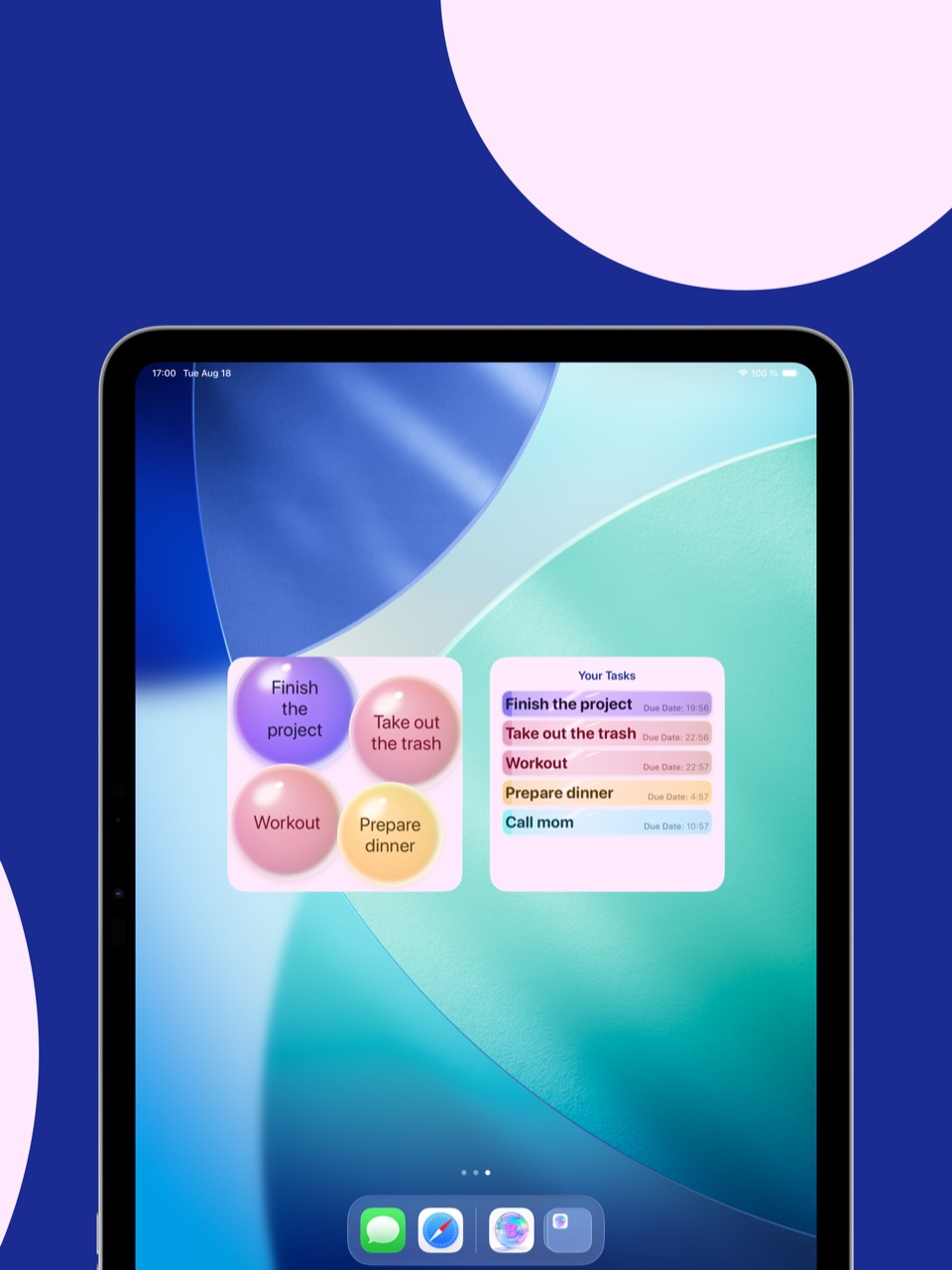 Bubbles productivity tools on iPad