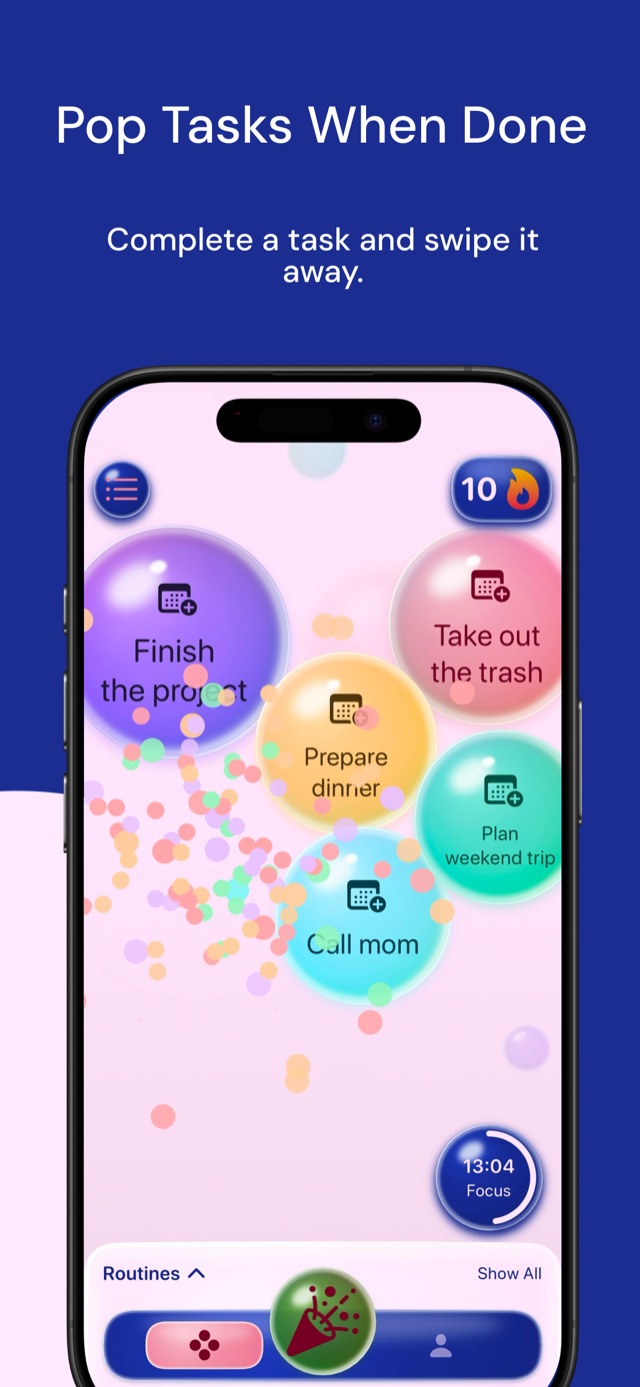 Creating and organizing tasks in Bubbles on iPhone