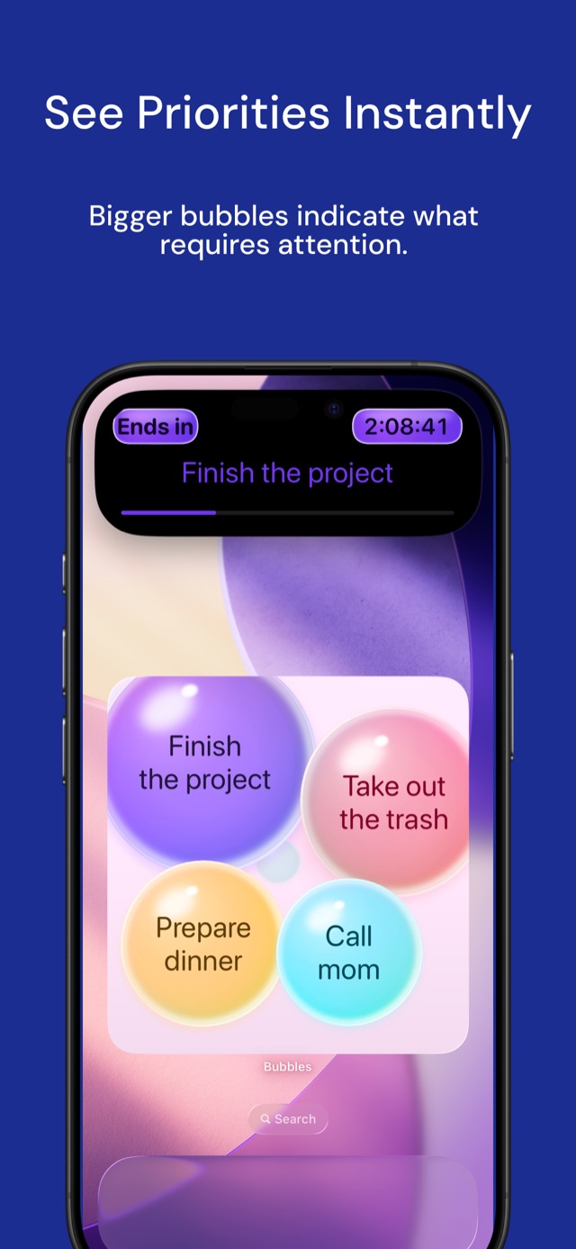 Bubbles task details on iPhone